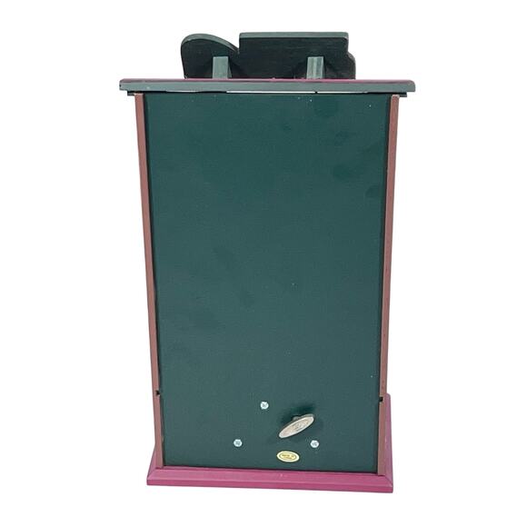 Vintage Santa Clause Christmas Wind Up Musical Animated Stage Wood Working - Picture 3 of 9